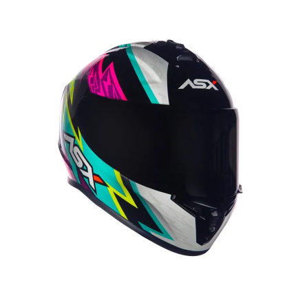Capacete Asx Draken Thunder - Preto / Rosa / Tiffany