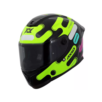 Capacete Axxis Hummer B Liquer B13 - Preto / Amarelo / Rosa