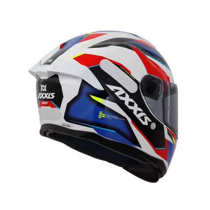 Capacete Axxis Hummer B Nighthawk E5 - Branco / Vermelho / Azul