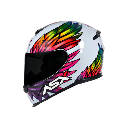 Capacete Asx Eagle Vibes - Branco e Colorido