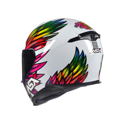 Capacete Asx Eagle Vibes - Branco e Colorido