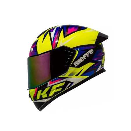 Capacete Bieffe B-12 KF - Amarelo e Roxo