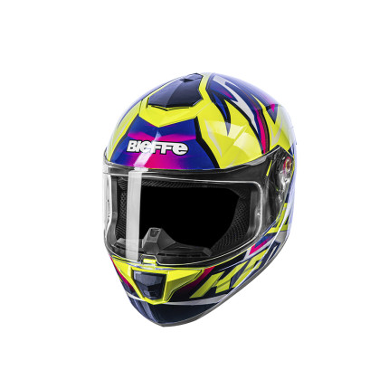 Capacete Bieffe B-12 KF - Amarelo e Roxo
