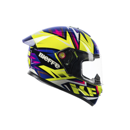 Capacete Bieffe B-12 KF - Amarelo e Roxo