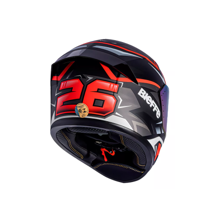 Capacete Bieffe B-12 KF - Preto Fosco e Vermelho