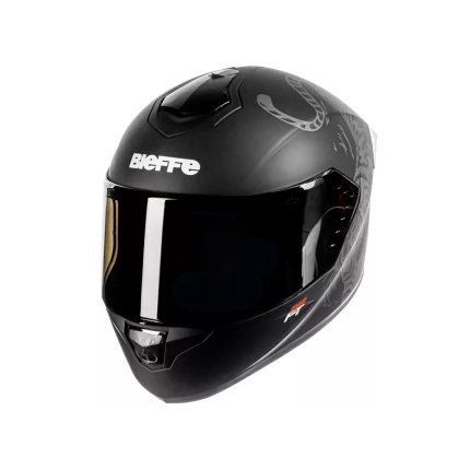 Capacete Bieffe B-12 FT - Preto Fosco e Cinza