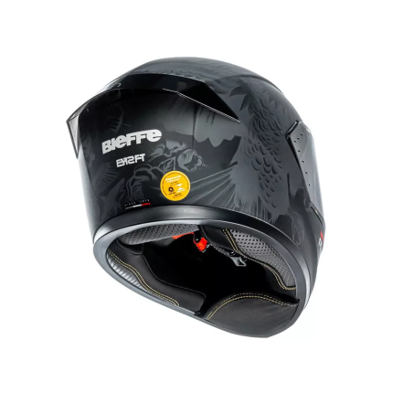 Capacete Bieffe B-12 FT - Preto Fosco e Cinza