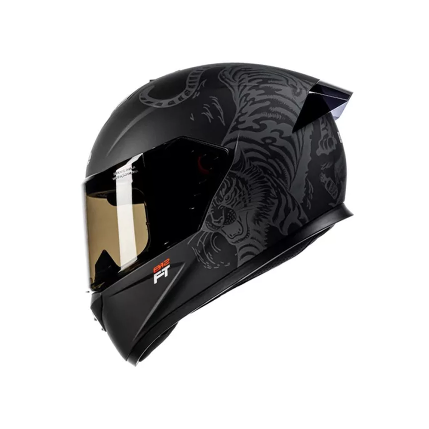Capacete Bieffe B-12 FT - Preto Fosco e Cinza