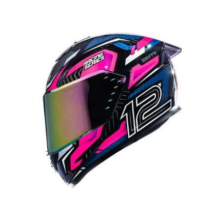 Capacete Bieffe B-12 Misano - Preto e Rosa