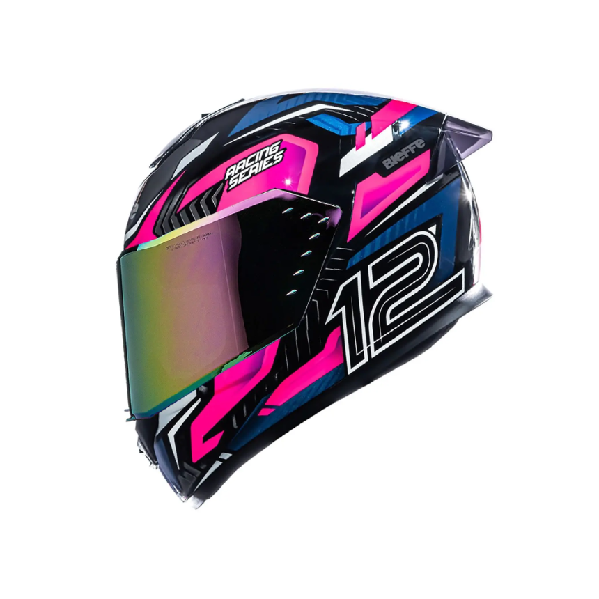 Capacete Bieffe B-12 Misano - Preto e Rosa