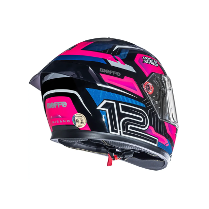 Capacete Bieffe B-12 Misano - Preto e Rosa