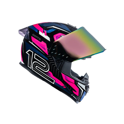 Capacete Bieffe B-12 Misano - Preto e Rosa