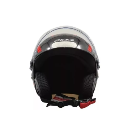 Capacete EBF Spark Jet Sting - Preto e Chumbo