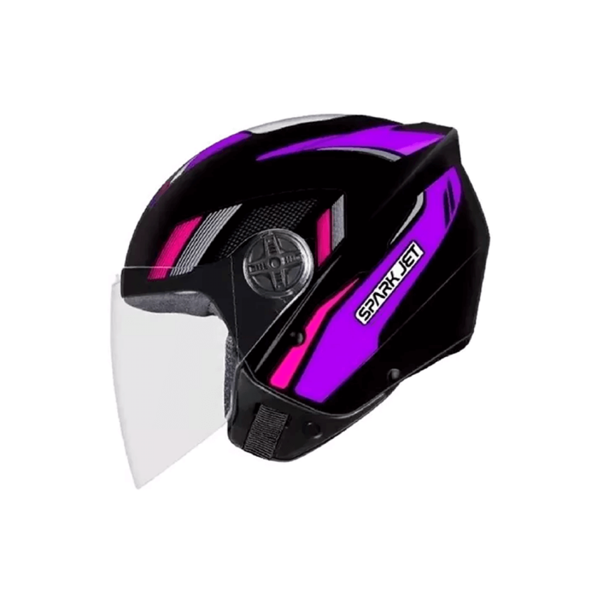 Capacete EBF Spark Jet Sting - Preto e Lilás