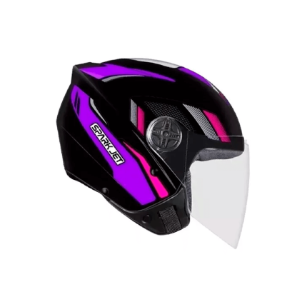 Capacete EBF Spark Jet Sting - Preto e Lilás