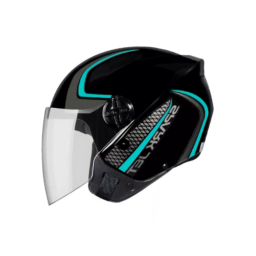 Capacete EBF Spark Jet Speed - Preto e Tiffany