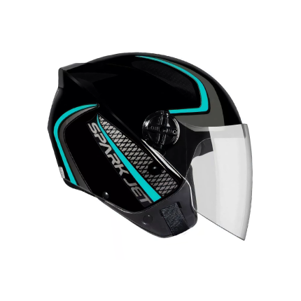 Capacete EBF Spark Jet Speed - Preto e Tiffany