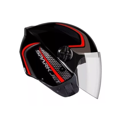 Capacete EBF Spark Jet Speed - Preto e Vermelho