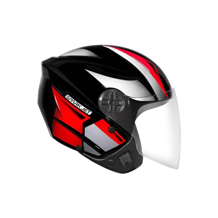 Capacete EBF Spark Jet Square - Preto e Vermelho