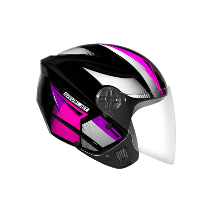 Capacete EBF Spark Jet Square - Preto e Rosa
