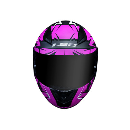 Capacete LS2 FF353 Rapid Cromo - Preto Fosco e Rosa