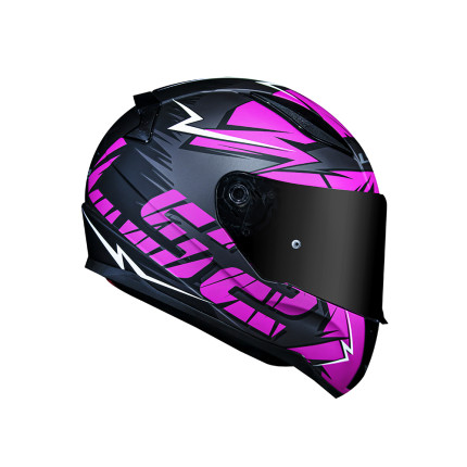 Capacete LS2 FF353 Rapid Cromo - Preto Fosco e Rosa