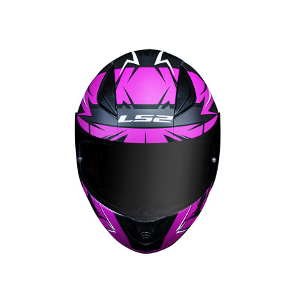Capacete LS2 FF353 Rapid Cromo - Preto Fosco e Rosa