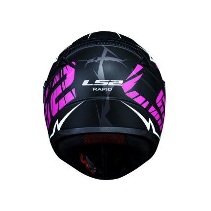 Capacete LS2 FF353 Rapid Cromo - Preto Fosco e Rosa