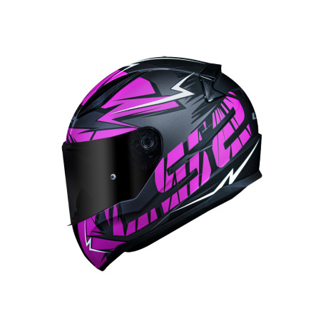 Capacete LS2 FF353 Rapid Cromo - Preto Fosco e Rosa