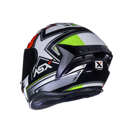 Capacete Asx Draken Pilot - Preto / Vermelho / Verde