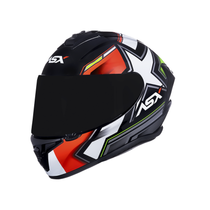 Capacete Asx Draken Pilot - Preto / Vermelho / Verde