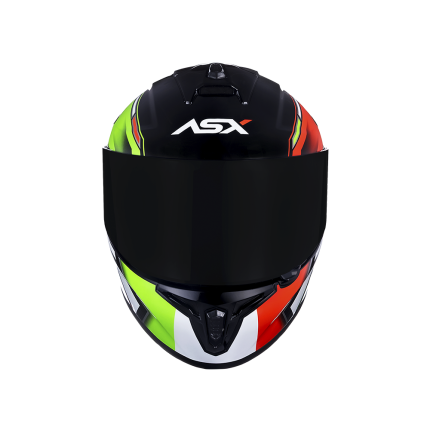 Capacete Asx Draken Pilot - Preto / Vermelho / Verde