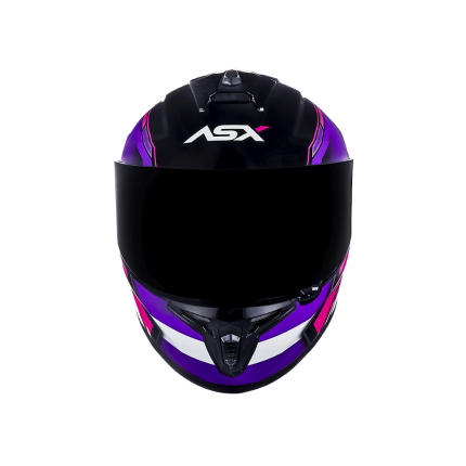Capacete Asx Draken Pilot - Preto / Lilás / Rosa