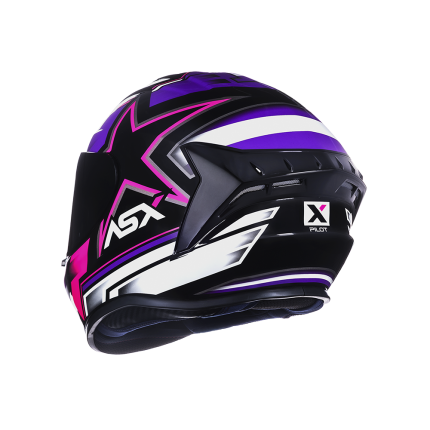 Capacete Asx Draken Pilot - Preto / Lilás / Rosa