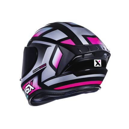 Capacete Asx Draken Spirit - Preto / Tiffany / Prata