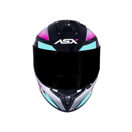 Capacete Asx Draken Spirit - Preto / Tiffany / Prata