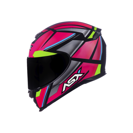 Capacete Asx Eagle Explorer - Preto / Rosa / Prata