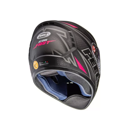 Capacete Peels Icon Fast - Preto Fosco e Rosa