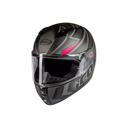 Capacete Peels Icon Fast - Preto Fosco e Rosa