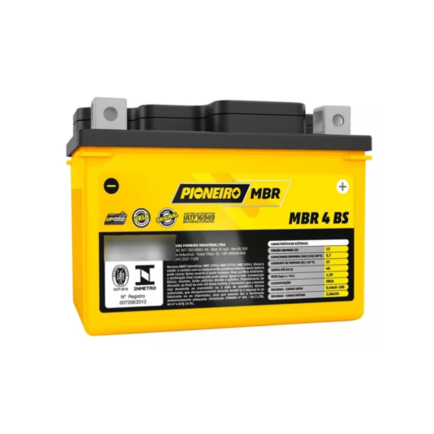 Bateria Pioneiro MBR 4BS 4Ah 12V