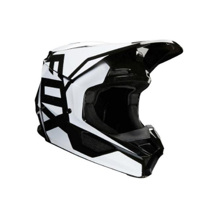 Capacete Fox V1 MVRS Prix - Preto e Branco