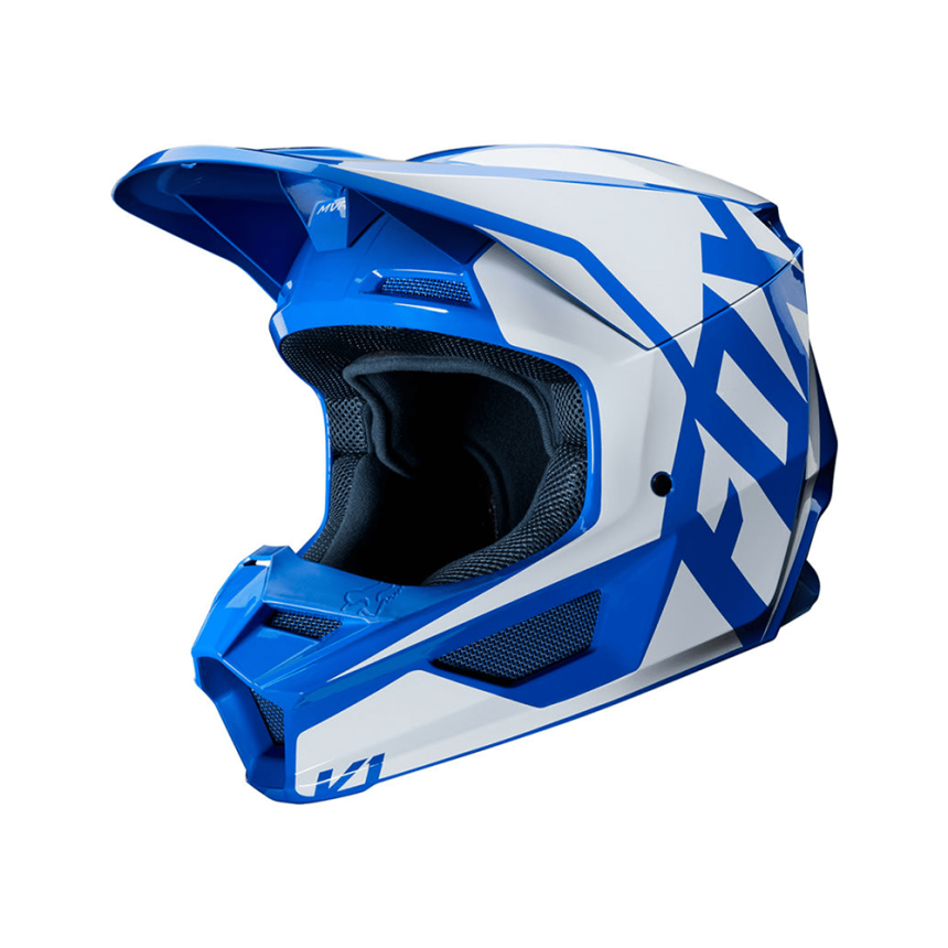 Capacete Fox V1 MVRS Prix - Azul e Branco