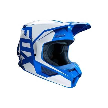 Capacete Fox V1 MVRS Prix - Azul e Branco
