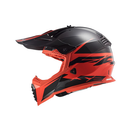 Capacete LS2 Fast MX437 - Preto Fosco e Vermelho
