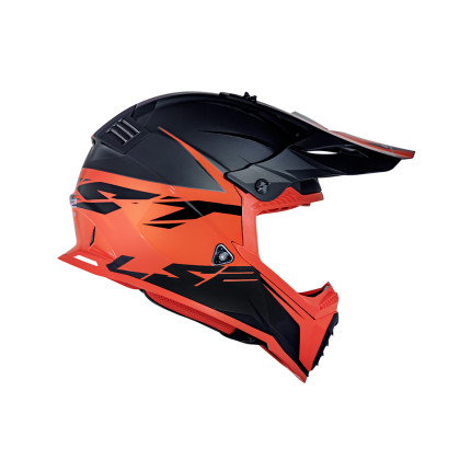 Capacete LS2 Fast MX437 - Preto Fosco e Vermelho