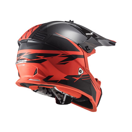 Capacete LS2 Fast MX437 - Preto Fosco e Vermelho