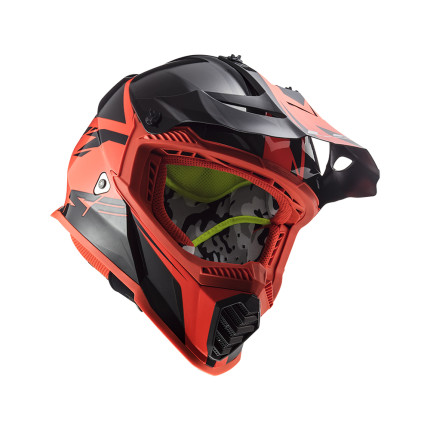 Capacete LS2 Fast MX437 - Preto Fosco e Vermelho