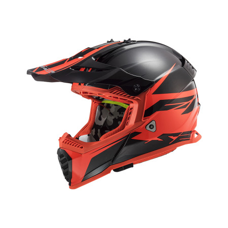 Capacete LS2 Fast MX437 - Preto Fosco e Vermelho