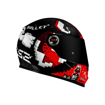 Capacete LS2 Classic FF358 Bullet - Preto e Vermelho
