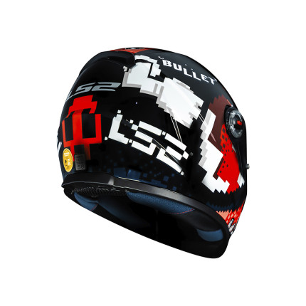 Capacete LS2 Classic FF358 Bullet - Preto e Vermelho